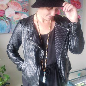 Karl Lagerfeld faux leather moto jacket